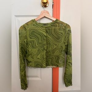 Primark Green Transparent Top